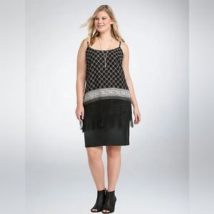 3/$25! Torrid Fringe Botton Black Adjustable Spaghetti Strap Tank Top size 1/1X